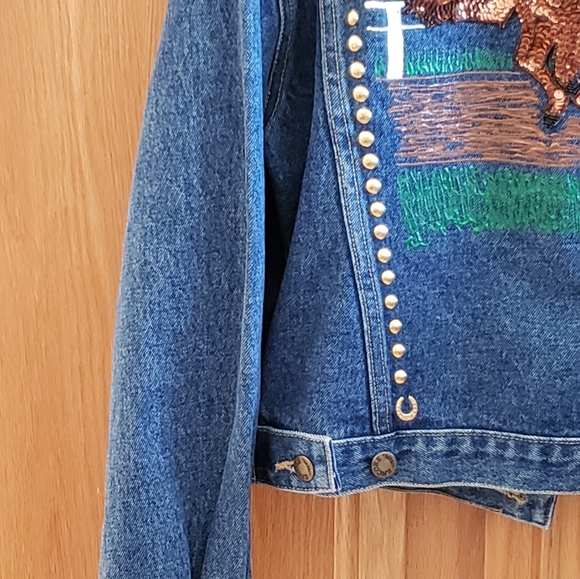 Encore Custom denim studded jacket  Medium - Picture 8 of 15